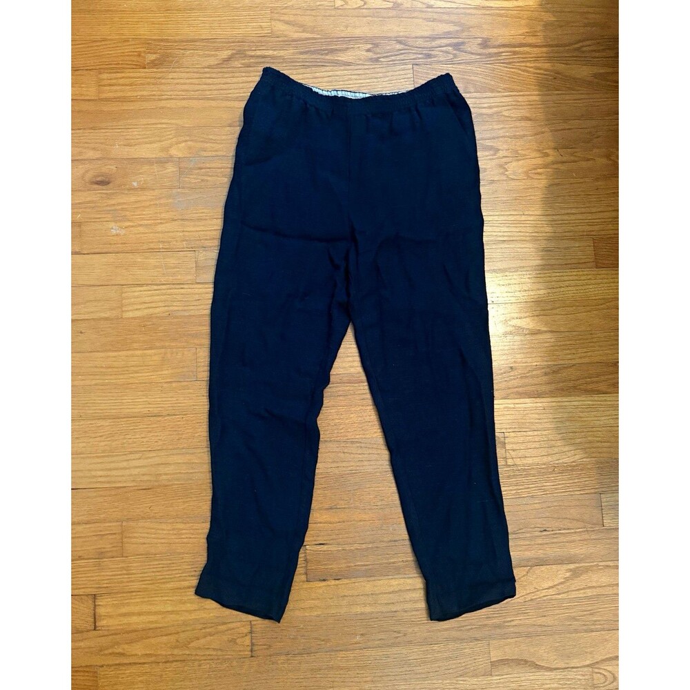 Giada Forte II M Black Pull On Pants Elastic Waist Italian Designer